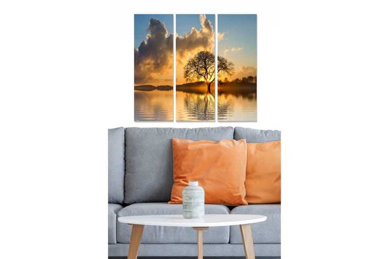 Canvasbilde Scenic 3-pk flerfarget - 22x05 cm - Innredning - Bilder & kunst - Lerretsbilder