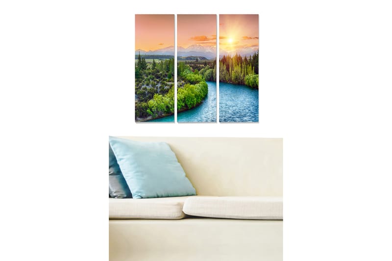 Canvasbilde Scenic 3-pk flerfarget - 22x05 cm - Innredning - Bilder & kunst - Lerretsbilder