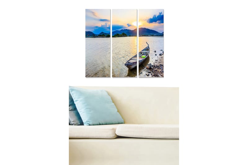 Canvasbilde Scenic 3-pk flerfarget - 22x05 cm - Innredning - Bilder & kunst - Lerretsbilder