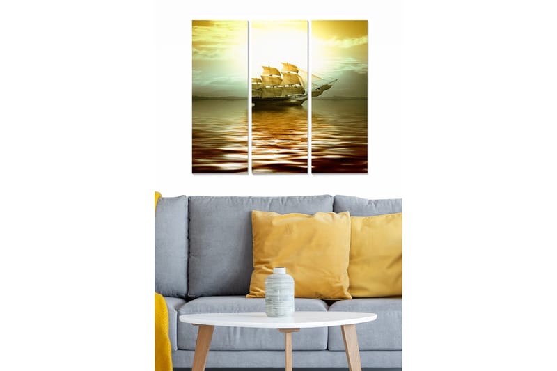 Canvasbilde Scenic 3-pk flerfarget - 22x05 cm - Innredning - Bilder & kunst - Lerretsbilder