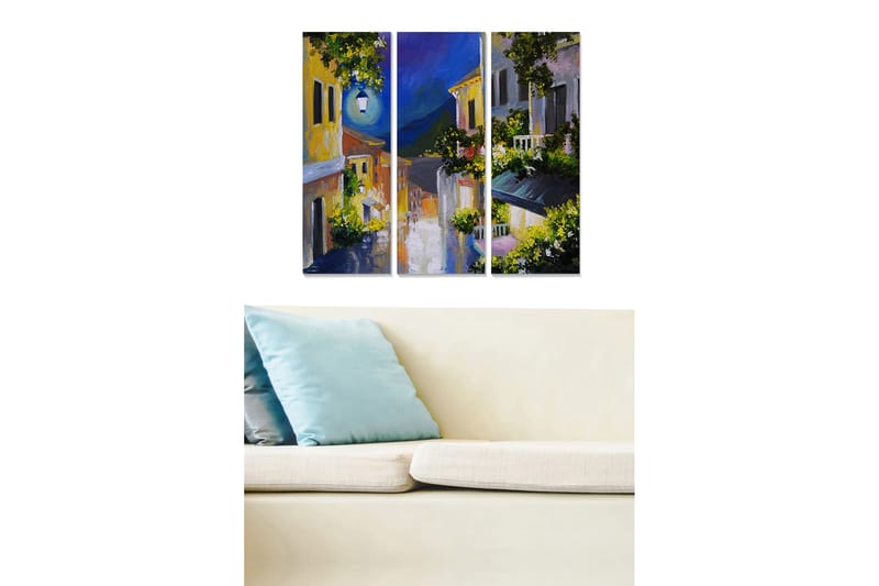 Canvasbilde Scenic 3-pk flerfarget - 22x05 cm - Innredning - Bilder & kunst - Lerretsbilder