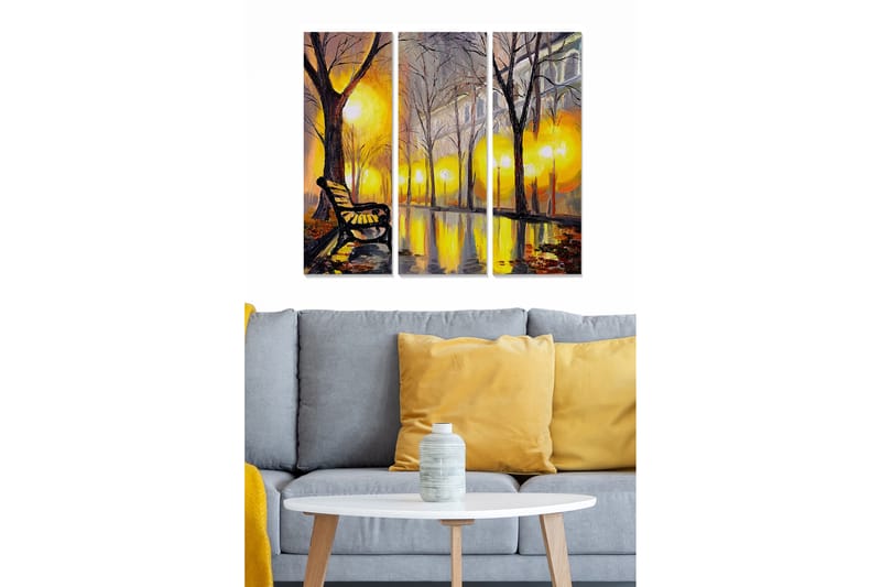 Canvasbilde Scenic 3-pk flerfarget - 22x05 cm - Innredning - Bilder & kunst - Lerretsbilder