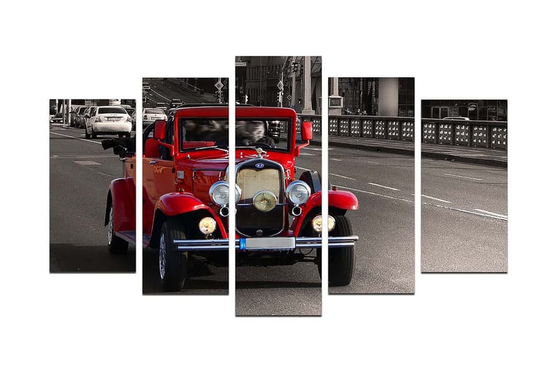 Canvasbilde Vehicles 5-pk Flerfarget - 22x06 cm - Innredning - Bilder & kunst - Lerretsbilder