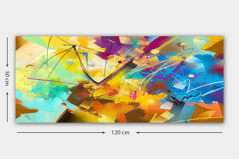 Canvasbilde YTY Abstract & Fractals Flerfarget - 120x50 cm - Innredning - Bilder & kunst - Lerretsbilder