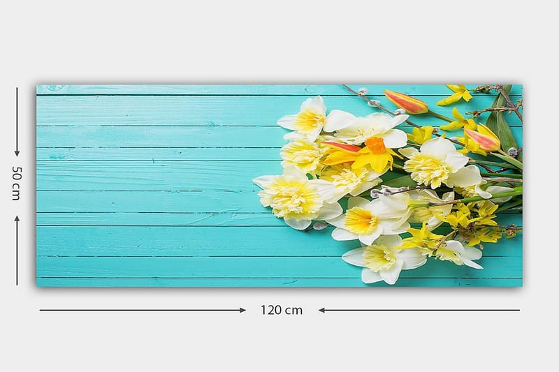 Canvasbilde YTY Floral & Botanical Flerfarget - 120x50 cm - Innredning - Bilder & kunst - Lerretsbilder