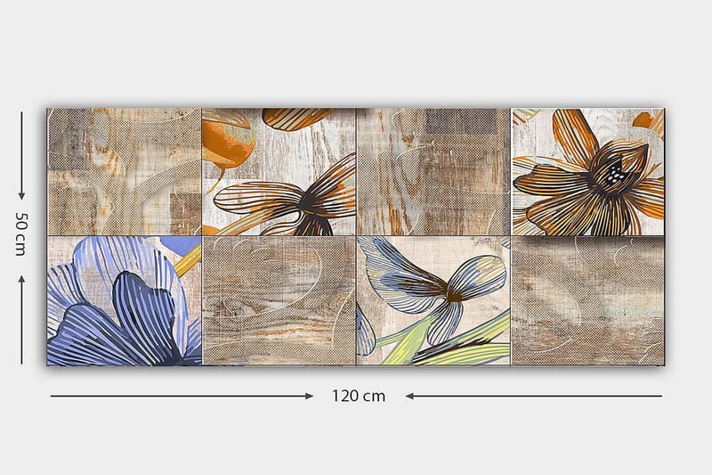 Canvasbilde YTY Floral & Botanical Flerfarget - 120x50 cm - Innredning - Bilder & kunst - Lerretsbilder