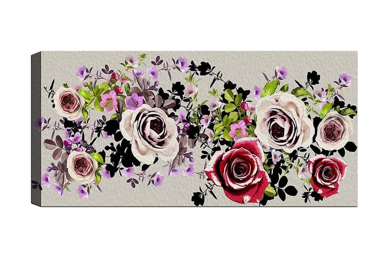 Canvasbilde YTY Floral & Botanical Flerfarget - 120x50 cm - Innredning - Bilder & kunst - Lerretsbilder