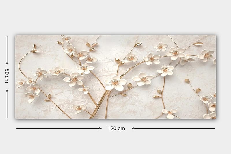 Canvasbilde YTY Floral & Botanical Flerfarget - 120x50 cm - Innredning - Bilder & kunst - Lerretsbilder