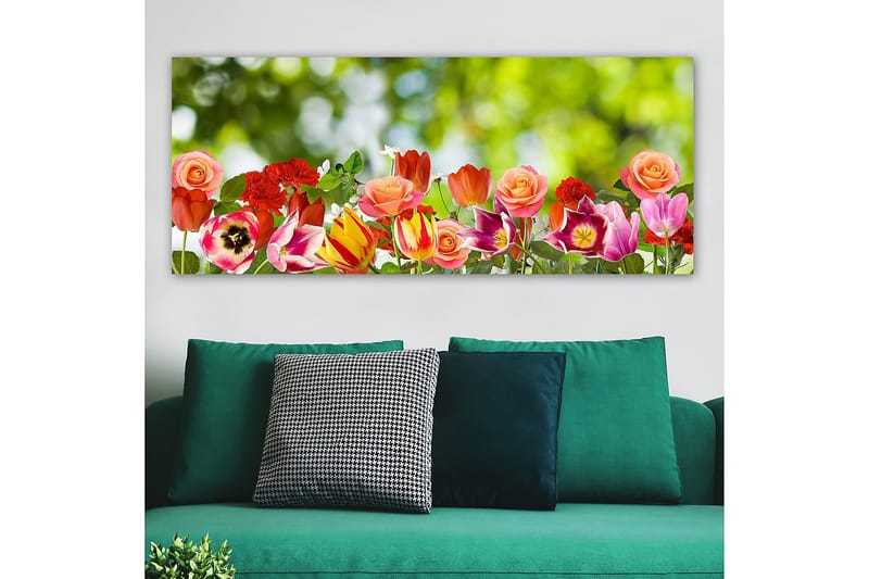 Canvasbilde YTY Floral & Botanical Flerfarget - 120x50 cm - Innredning - Bilder & kunst - Lerretsbilder