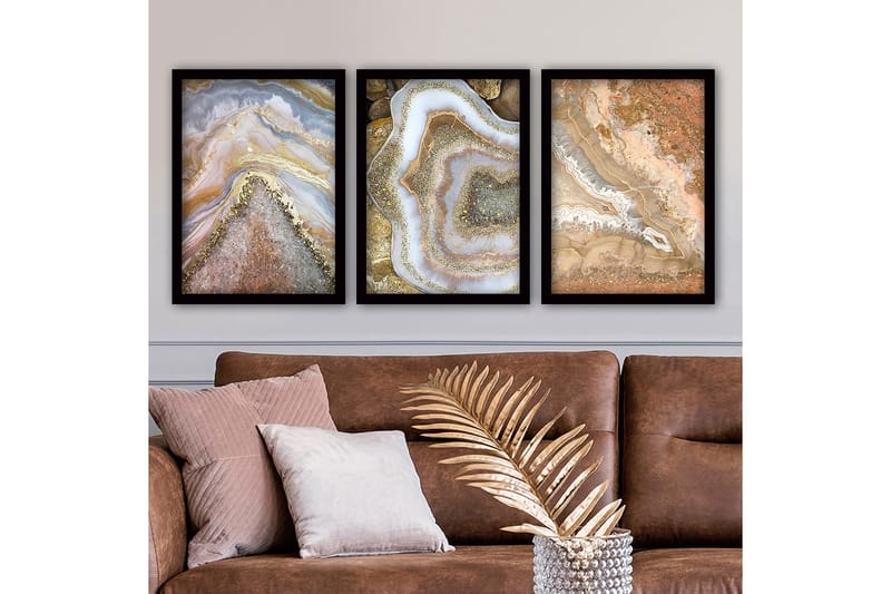 Decorative Framed Painting (3 Pieces) 35x45 - Innredning - Bilder & kunst - Lerretsbilder