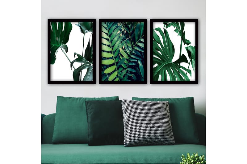 Decorative Framed Painting (3 Pieces) 35x45 - Innredning - Bilder & kunst - Lerretsbilder