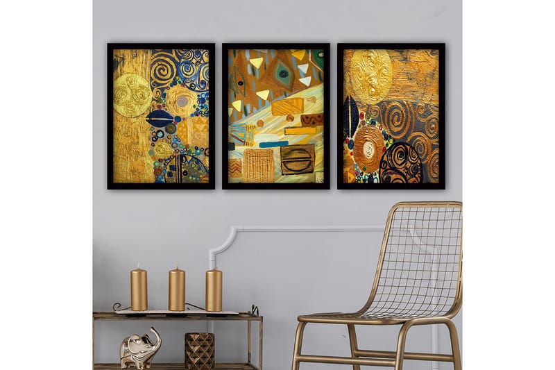 Decorative Framed Painting (3 Pieces) 35x45 - Innredning - Bilder & kunst - Lerretsbilder