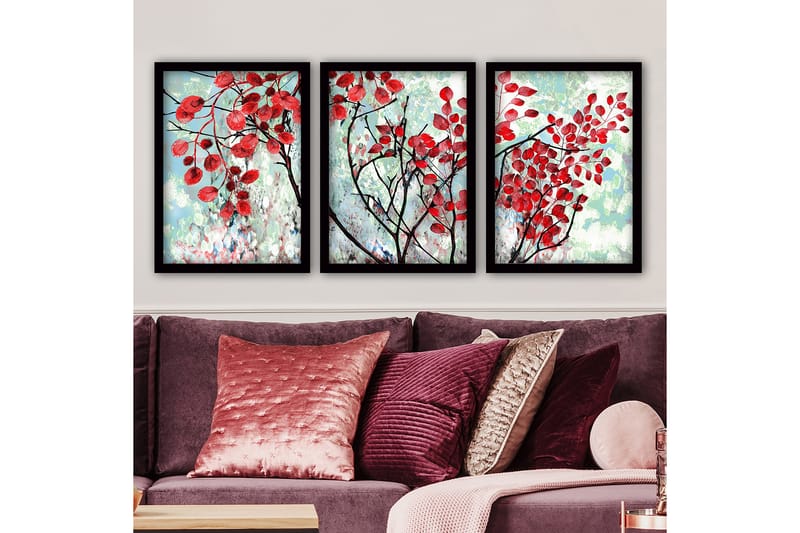 Decorative Framed Painting (3 Pieces) 35x45 - Innredning - Bilder & kunst - Lerretsbilder