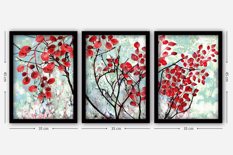 Decorative Framed Painting (3 Pieces) 35x45 - Innredning - Bilder & kunst - Lerretsbilder