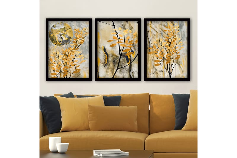 Decorative Framed Painting (3 Pieces) 35x45 - Innredning - Bilder & kunst - Lerretsbilder