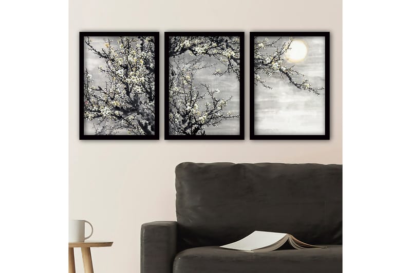 Decorative Framed Painting (3 Pieces) 35x45 - Innredning - Bilder & kunst - Lerretsbilder