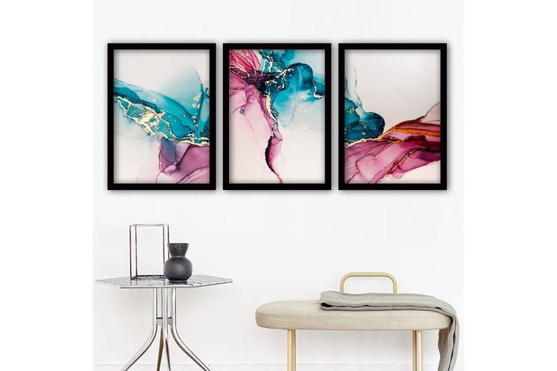 Decorative Framed Painting (3 Pieces) 35x45 - Innredning - Bilder & kunst - Lerretsbilder