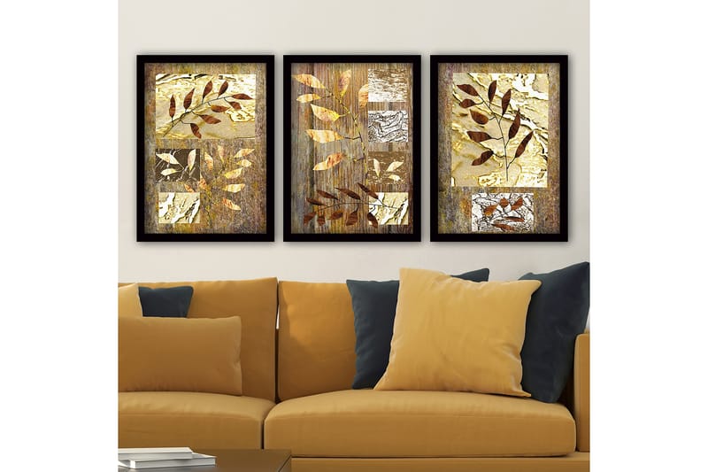 Decorative Framed Painting (3 Pieces) 35x45 - Innredning - Bilder & kunst - Lerretsbilder