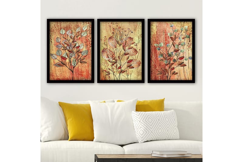 Decorative Framed Painting (3 Pieces) 35x45 - Innredning - Bilder & kunst - Lerretsbilder