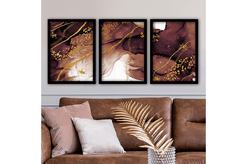 Decorative Framed Painting (3 Pieces) 35x45 - Innredning - Bilder & kunst - Lerretsbilder