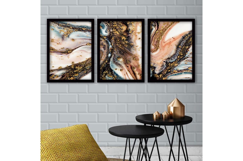 Decorative Framed Painting (3 Pieces) 35x45 - Innredning - Bilder & kunst - Lerretsbilder