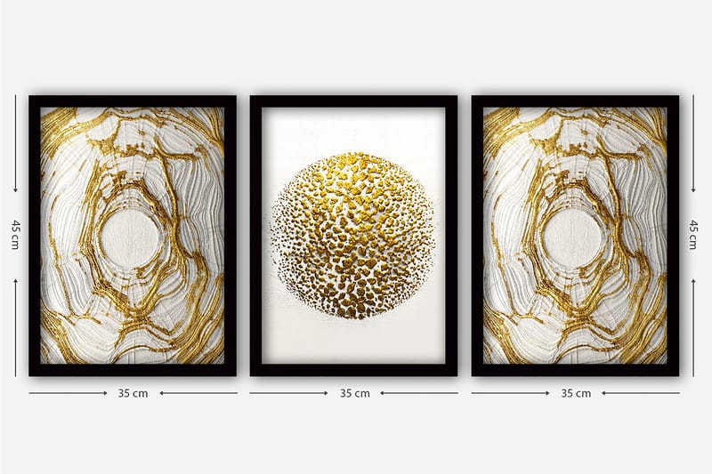 Decorative Framed Painting (3 Pieces) 35x45 - Innredning - Bilder & kunst - Lerretsbilder