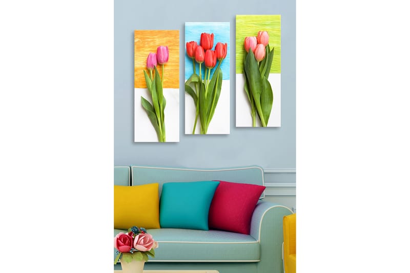 Decorative MDF Painting (3 Pieces) 20x50 - Innredning - Bilder & kunst - Lerretsbilder