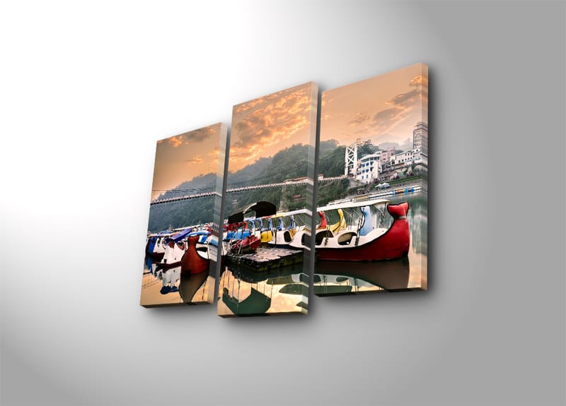 Dekorativ Canvasbilde 3-Deler 45x20 cm - Flerfarget - Innredning - Bilder & kunst - Lerretsbilder