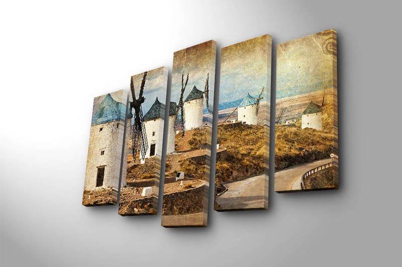 Dekorativ Canvasbilde 5-Deler 70x19 cm - Flerfarget - Innredning - Bilder & kunst - Lerretsbilder