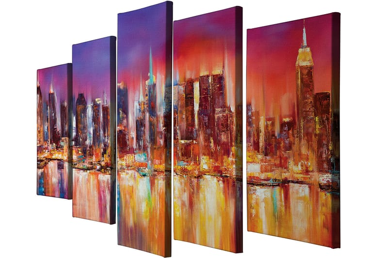 Dekorativ Canvasbilde 5-Deler 70x20 cm - Flerfarget - Innredning - Bilder & kunst - Lerretsbilder