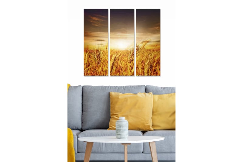 Dekorativ MDF-maling 3-Deler 20x50 cm - Flerfarget - Innredning - Bilder & kunst - Lerretsbilder