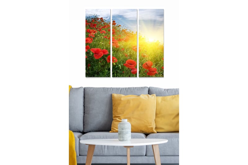 Dekorativ MDF-maling 3-Deler 20x50 cm - Flerfarget - Innredning - Bilder & kunst - Lerretsbilder