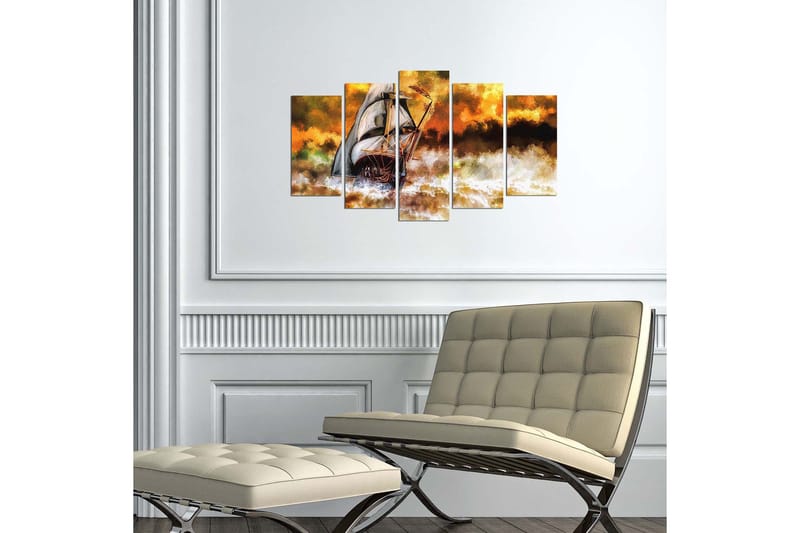 Dekorativ MDF-maling 5-Deler 20x60 cm - Flerfarget - Innredning - Bilder & kunst - Lerretsbilder