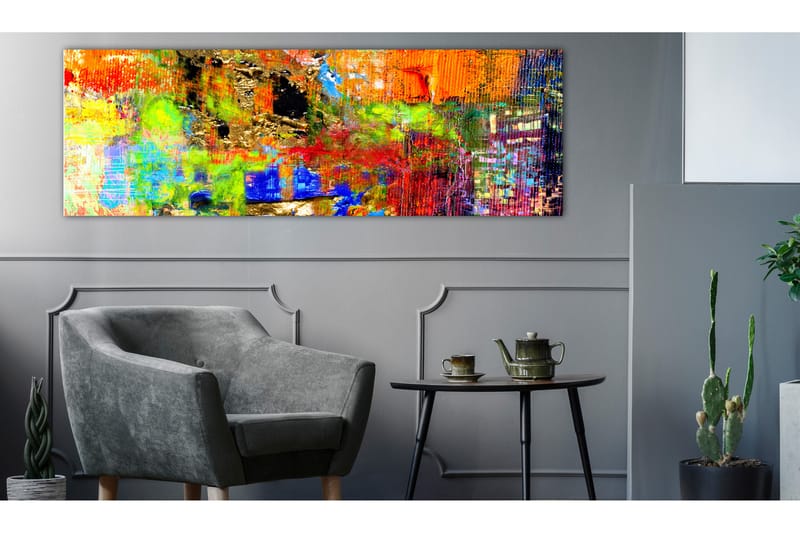 Tavle Colourful Abstraction (1 Part) Narrow 135X45 - Artgeist sp. z o. o. - Innredning - Bilder & kunst - Lerretsbilder