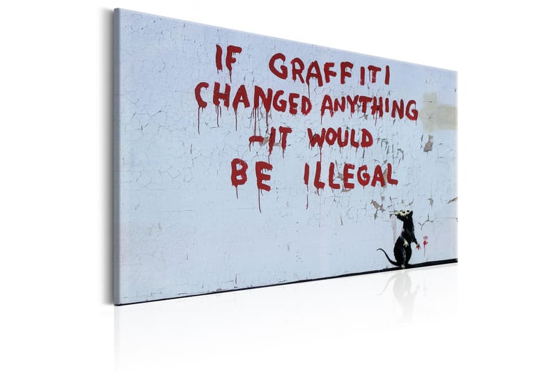 Tavle If Graffiti Changed Anything By Banksy 60X40 - Artgeist sp. z o. o. - Innredning - Bilder & kunst - Lerretsbilder