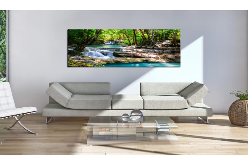 Tavle Nature: Forest Waterfall 120X40 - Artgeist sp. z o. o. - Innredning - Bilder & kunst - Lerretsbilder