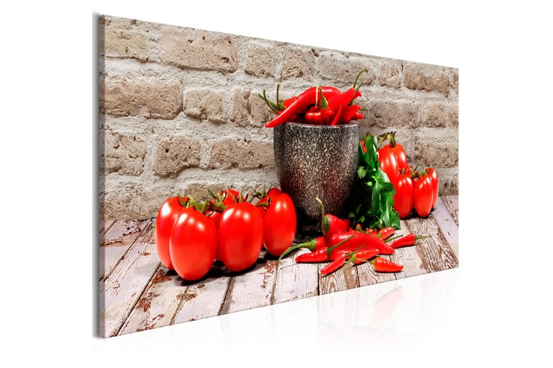 Tavle Red Vegetables (1 Part) Brick Narrow 120X40 - Artgeist sp. z o. o. - Innredning - Bilder & kunst - Lerretsbilder