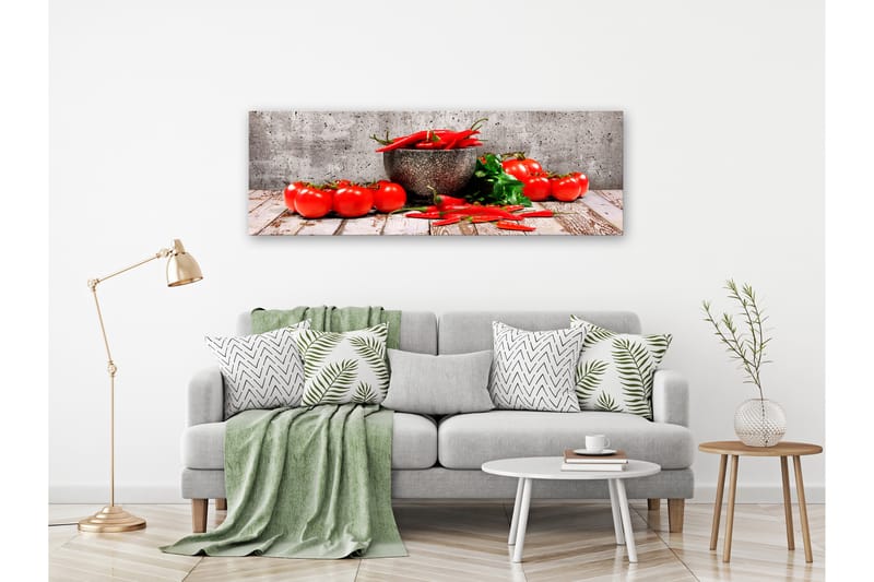 Tavle Red Vegetables (1 Part) Concrete Narrow 150X50 - Artgeist sp. z o. o. - Innredning - Bilder & kunst - Lerretsbilder