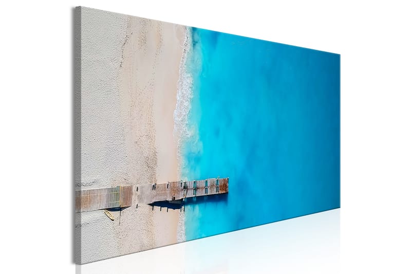 Tavle Sea And Wooden Bridge (1 Part) Narrow Blue 150X50 - Artgeist sp. z o. o. - Innredning - Bilder & kunst - Lerretsbilder