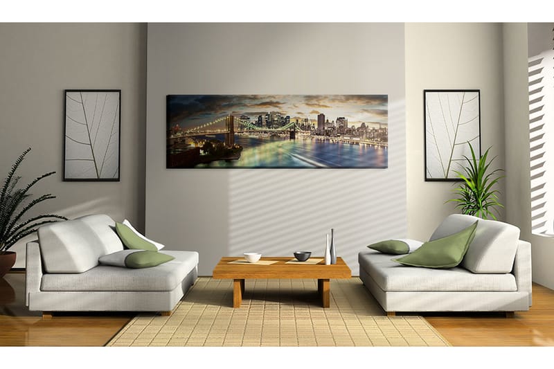 Tavle The East River At Night 135X45 - Artgeist sp. z o. o. - Innredning - Bilder & kunst - Lerretsbilder