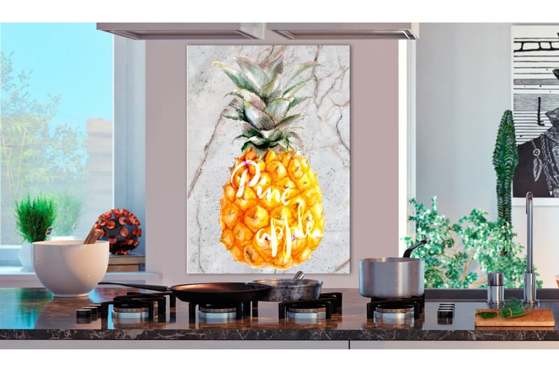 Tavle Pineapple And Marble (1 Part) Vertical 60X90 - Artgeist sp. z o. o. - Innredning - Bilder & kunst - Lerretsbilder