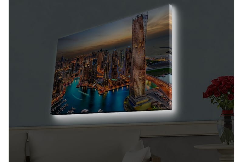 Veggdekorasjon LED-belysning Canvas Bilde - Innredning - Bilder & kunst - Lerretsbilder