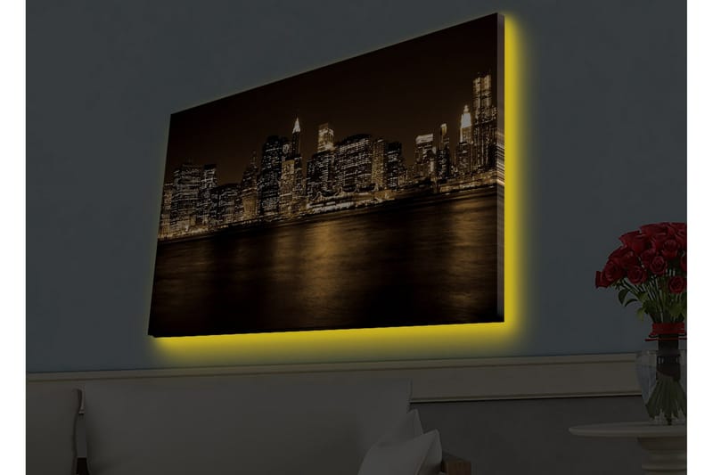 Veggdekorasjon LED-belysning Canvas Bilde - Innredning - Bilder & kunst - Lerretsbilder