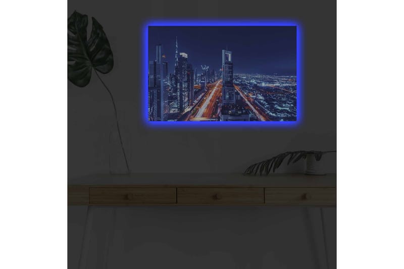 Veggdekorasjon LED-belysning Canvas Bilde - Innredning - Bilder & kunst - Lerretsbilder