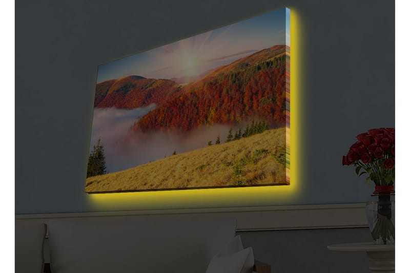 Veggdekorasjon LED-belysning Canvas Bilde - Innredning - Bilder & kunst - Lerretsbilder