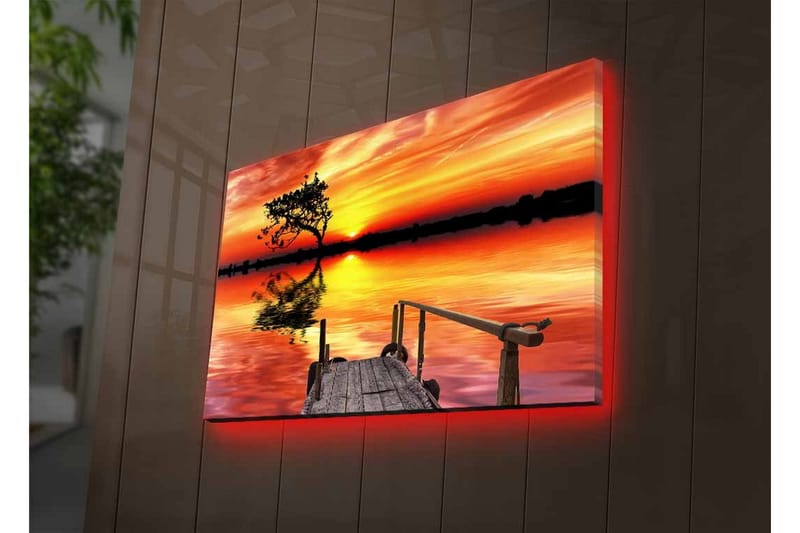 Veggdekorasjon LED-belysning Canvas Bilde - Innredning - Bilder & kunst - Lerretsbilder