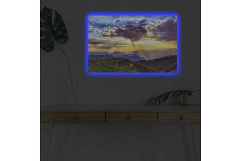 Veggdekorasjon LED-belysning Canvas Bilde - Innredning - Bilder & kunst - Lerretsbilder