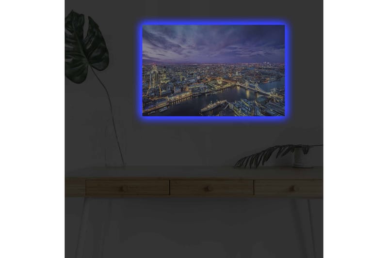 Veggdekorasjon LED-belysning Canvas Bilde - Innredning - Bilder & kunst - Lerretsbilder