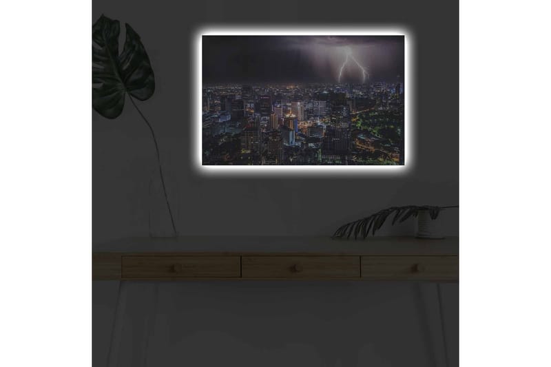 Veggdekorasjon LED-belysning Canvas Bilde - Innredning - Bilder & kunst - Lerretsbilder