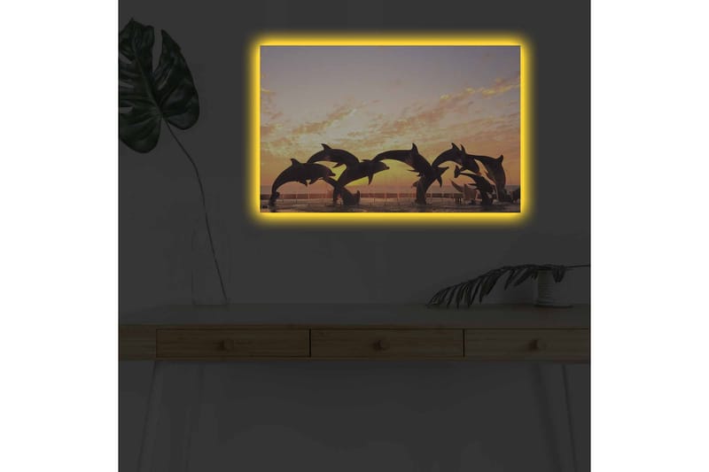 Veggdekorasjon LED-belysning Canvas Bilde - Innredning - Bilder & kunst - Lerretsbilder